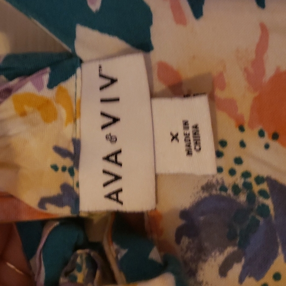 Ava + Viv High Low Blue Floral Sundress - Picture 4 of 4